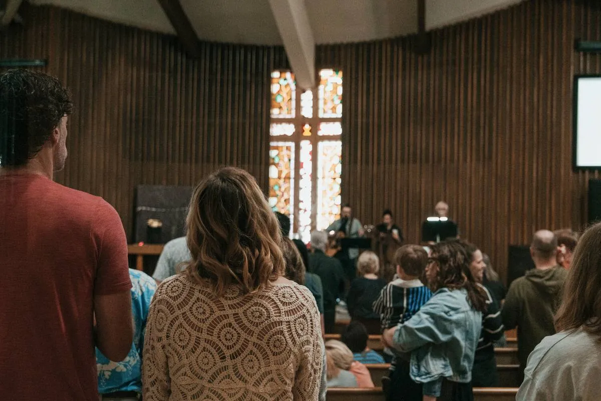 The congregation gathered for worship.